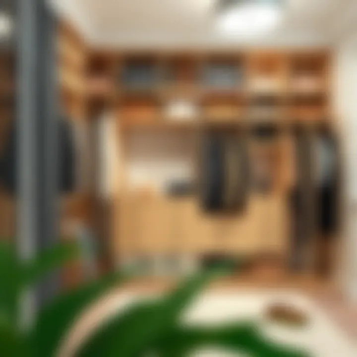 Aesthetic and Functional Closet Design Stylish and functional closet layout with aesthetic appeal.