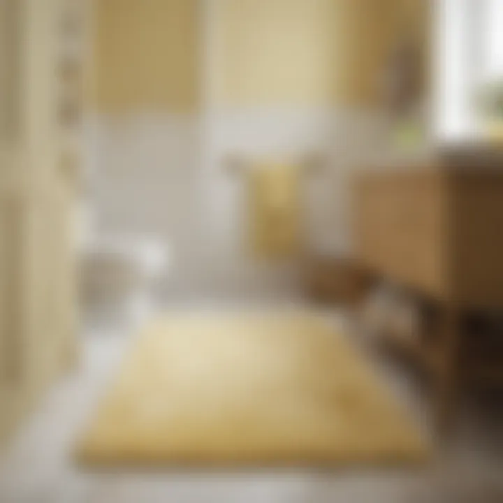 Elegant pale yellow bathroom rug enhancing a serene space