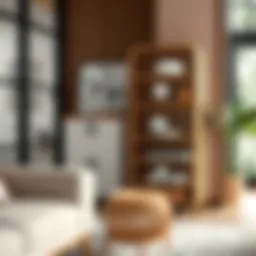 Stylish rattan tiered storage unit showcasing elegant design