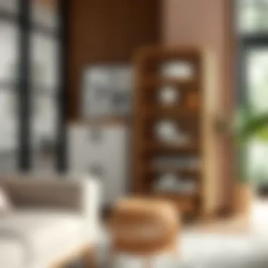 Stylish rattan tiered storage unit showcasing elegant design