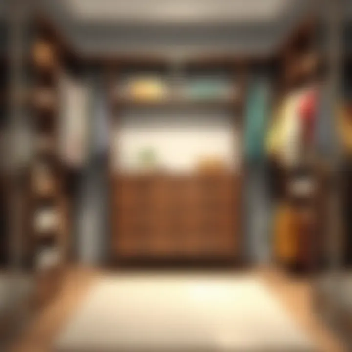 Functional Storage in Walk-In Closet Functional storage options within a walk-in closet