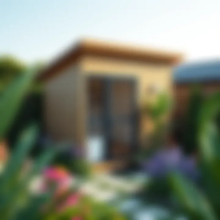 Integrating Vertical Sheds into Outdoor Spaces Stylish vertical shed blended into garden landscape