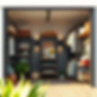 Efficient Organization in Compact Spaces Interior of a compact vertical shed showcasing organization