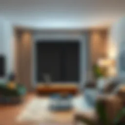 Luxurious blackout curtains in a modern living room