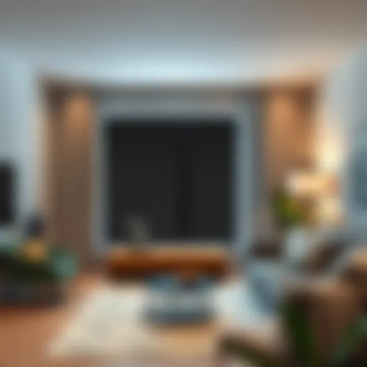 Luxurious blackout curtains in a modern living room