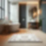 Elegant bath mat in a modern bathroom setting