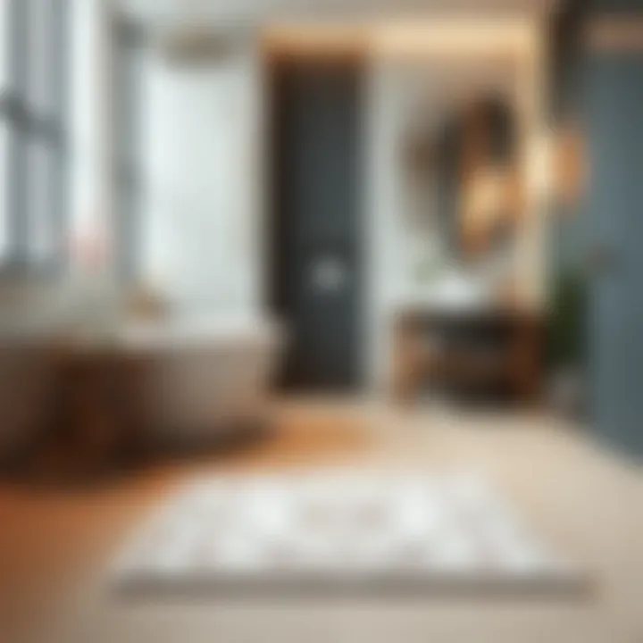 Elegance in Every Detail Elegant bath mat in a modern bathroom setting