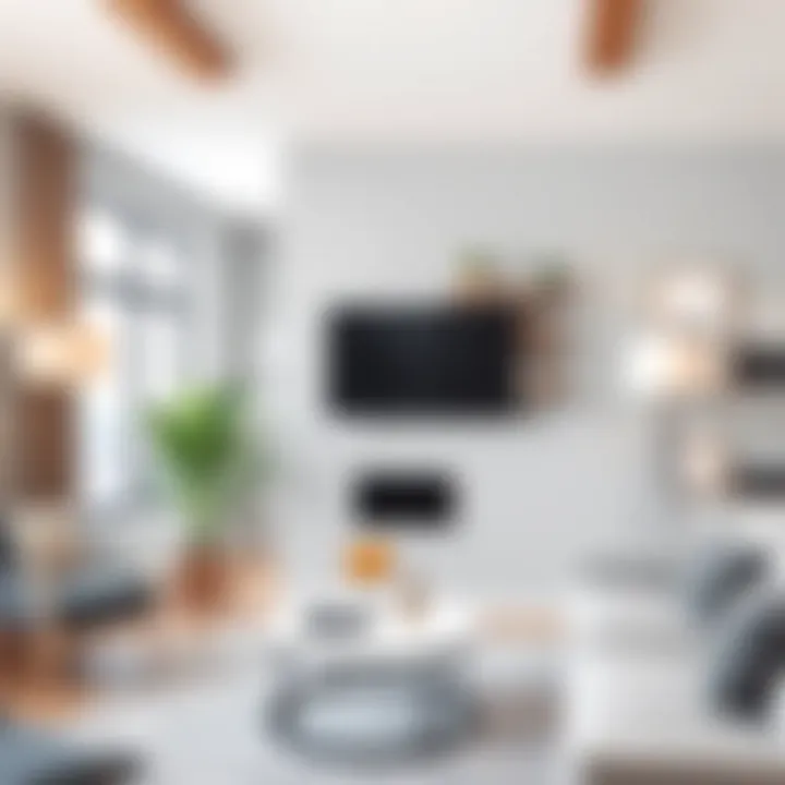 Swivel wall mount shelf integrated into a contemporary living space