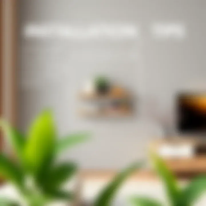 Installation guide layout for swivel wall mount shelves