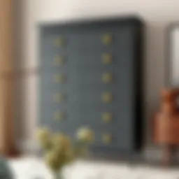 Elegant tall dresser with deep drawers showcasing modern design