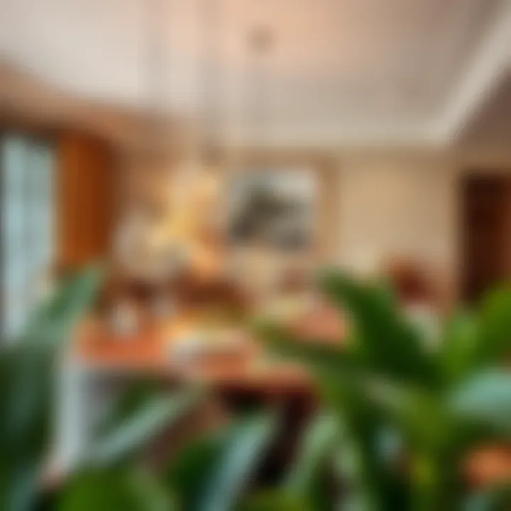 Artful Dining Experience with Glass Globes Artfully arranged dining area featuring clear glass globe pendant lights