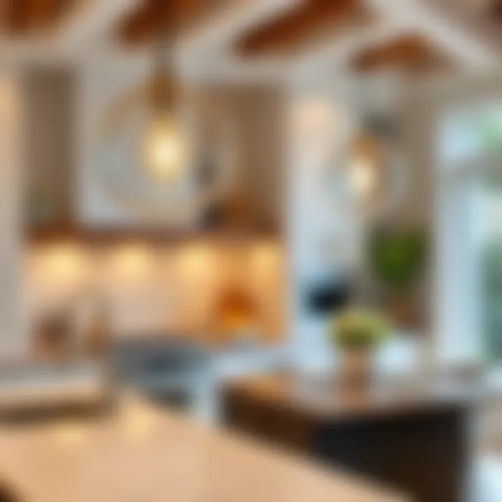 Elegant Kitchen Ambiance with Clear Glass Globes Elegant clear glass globe pendant light illuminating a modern kitchen