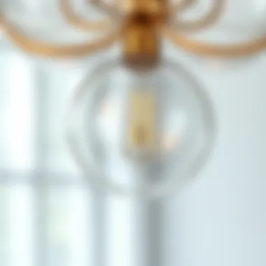 Intricate Design of Clear Glass Globes Close-up of a clear glass globe pendant light showcasing its intricate design