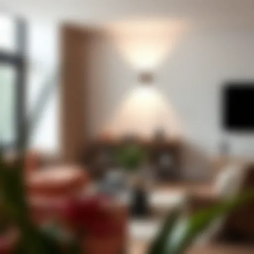 Elegant Minimalist Wall Light Elegant minimalist wall light design in a modern living space