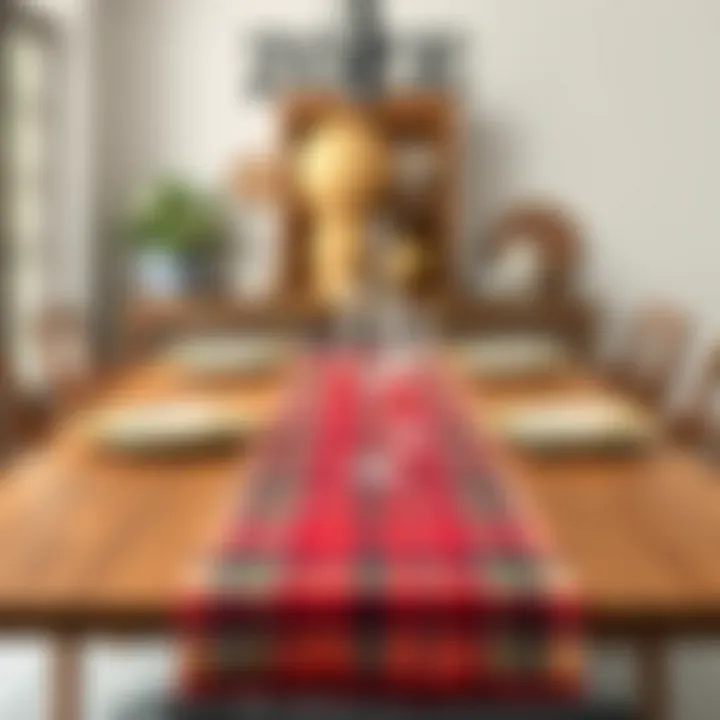 Spring Plaid Elegance Elegant spring plaid table runner on a beautifully set dining table.