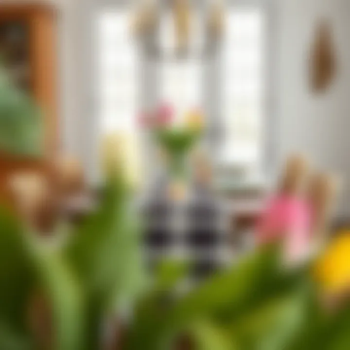 Spring Dining Style Stylish dining arrangement featuring a spring-themed table runner.