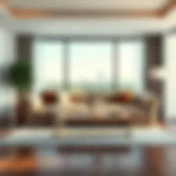 Luxurious modern sofa bed in a stylish living room