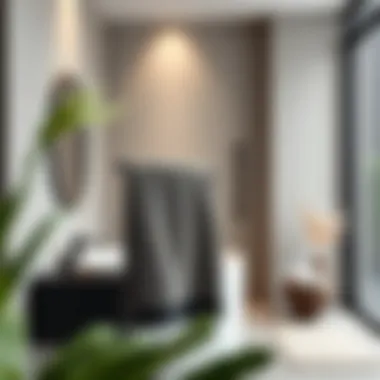 Elegant Design of Black Towel Holder Elegant black towel holder in contemporary bathroom setting