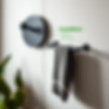 Installation of Black Towel Holder Installation process of a black towel holder on wall