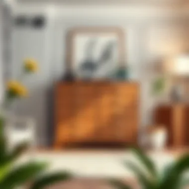 Elegant Six Drawer Chest Dresser in Modern Interior Elegant six drawer chest dresser in a modern interior setting