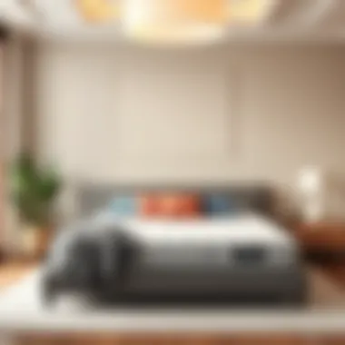 A serene bedroom featuring a one-inch memory foam queen mattress on a well-styled bed.