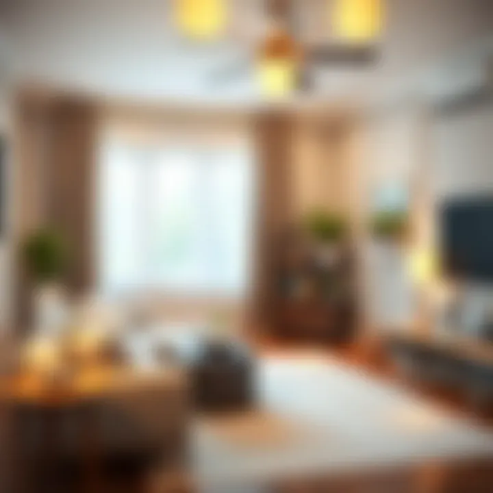 Cozy living room with aesthetically pleasing lighting