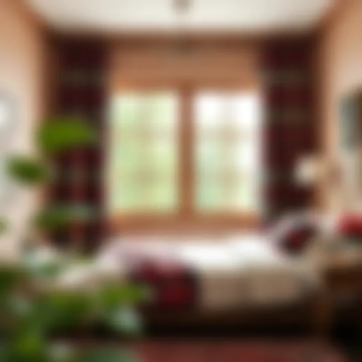 Tartan Curtains in a Cozy Traditional Bedroom Tartan curtains complementing a cozy traditional bedroom.