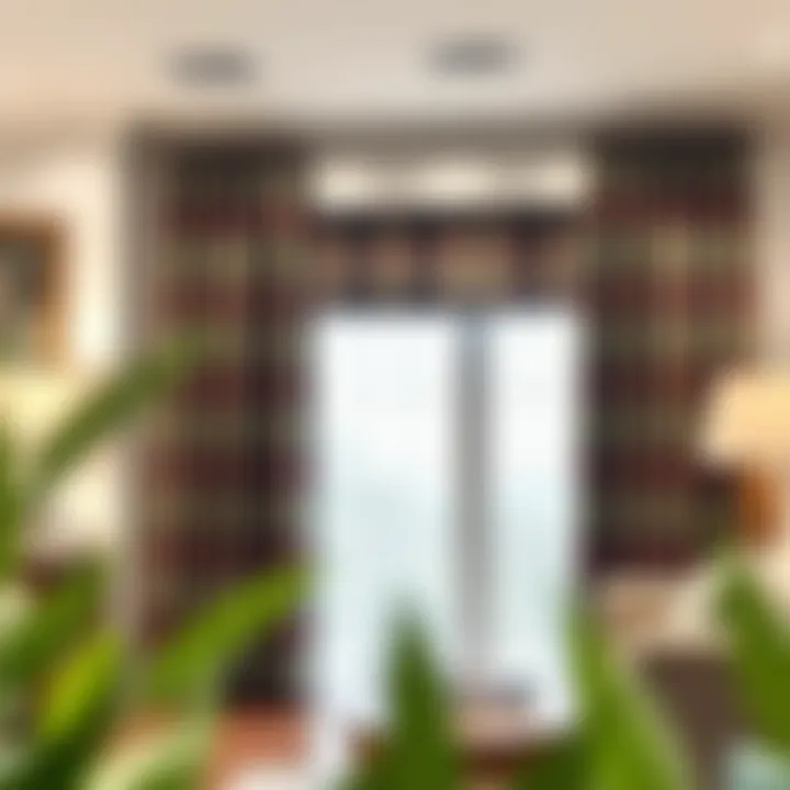 Stylish Tartan Curtain Designs in a Showroom Stylish tartan curtain designs displayed in a showroom.