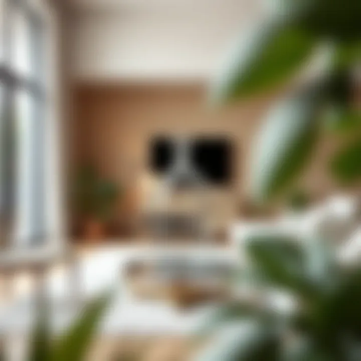 Contemporary Living Room with Glass Dome Bell Jar Centerpiece Contemporary living room featuring a glass dome bell jar as a centerpiece