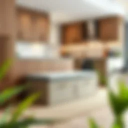 Elegant storage bench with a modern design in a kitchen setting