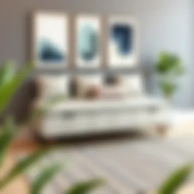 Stylish long bench with cushions and hidden storage