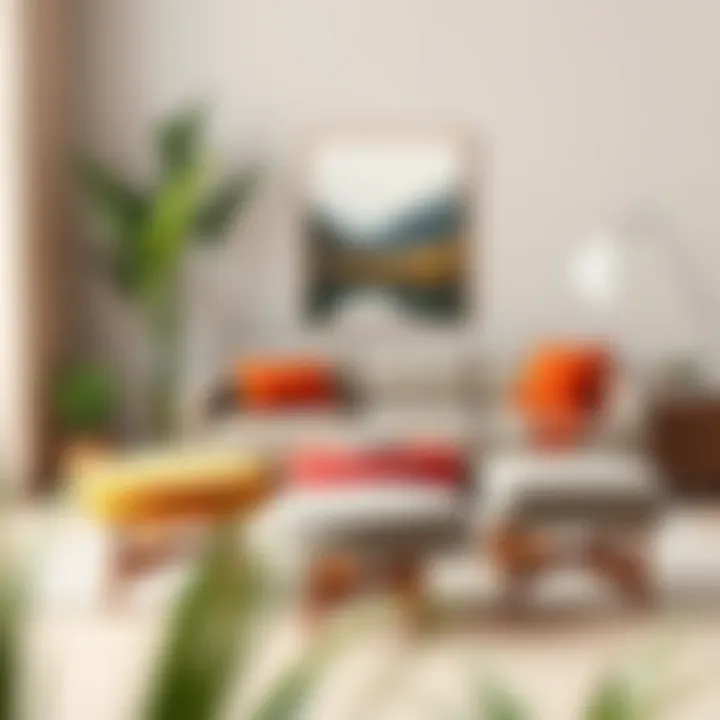 Modern Foot Stools in Elegant Arrangement Contemporary foot stools arranged in a stylish layout