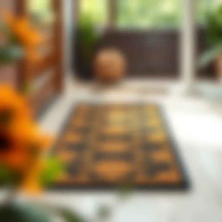 Durable materials used in narrow welcome mats