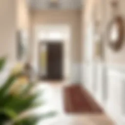 Elegant narrow welcome mat placed at an entryway