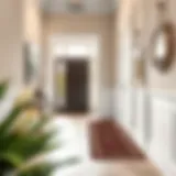 Elegant Entryway with Narrow Welcome Mat Elegant narrow welcome mat placed at an entryway