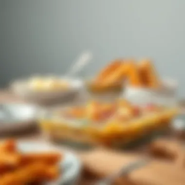 Stylish presentation of a finished dish in glass bakeware