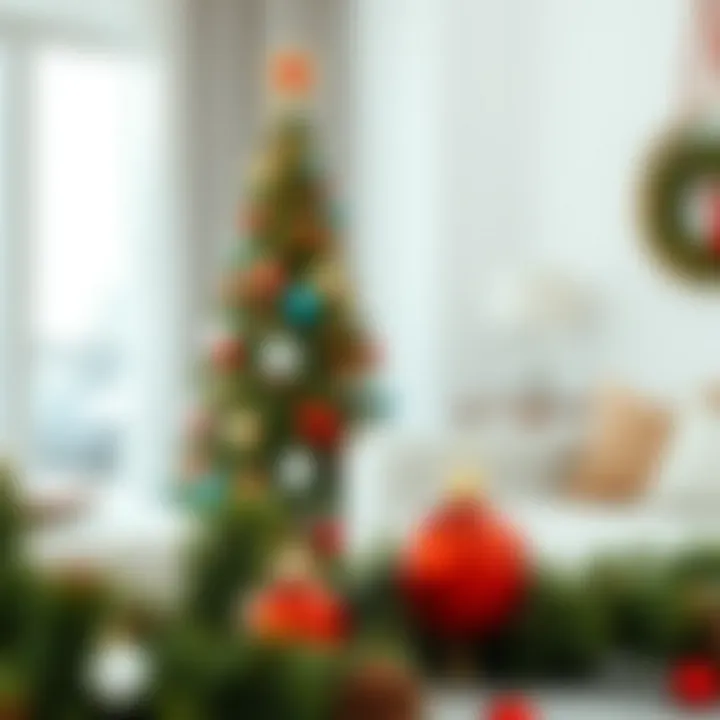 Contemporary Small Ornaments in Modern Decor Stylish display of contemporary small ornaments that enhance modern home decor for the holidays