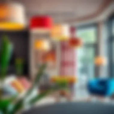 Diversity of Styles in Modern Interiors Diverse styles of skinny lamp shades in a vibrant interior