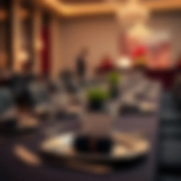 Upscale Event Featuring Formal Plastic Plates Formal dining setup using sophisticated plastic plates for an upscale event