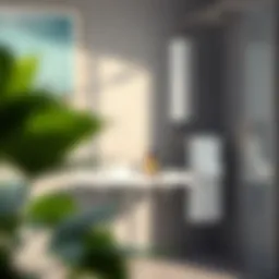 Elegant small shower table with a modern design