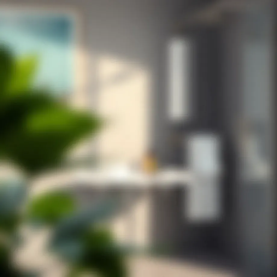 Elegant small shower table with a modern design