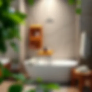 Functional small shower table with storage options