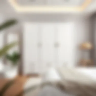 Elegant White Vertical Dresser in Modern Bedroom Elegant white vertical dresser in a modern bedroom setting