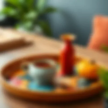 Stylish ceramic topper tray with vibrant colors