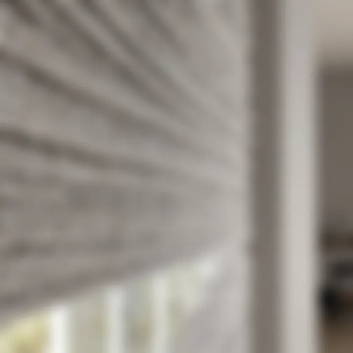 Close-up of Tretur blackout roller blind fabric showcasing texture