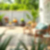 Elegant Outdoor Rug on Patio Elegant outdoor rug enhancing a patio