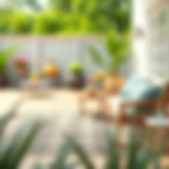 Elegant Outdoor Rug on Patio Elegant outdoor rug enhancing a patio