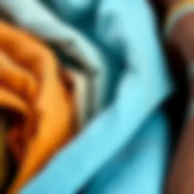 Close-up of soft, absorbent fabric used in head wraps