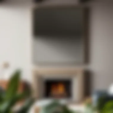 Contemporary XXL wall mirror as a statement piece above a fireplace